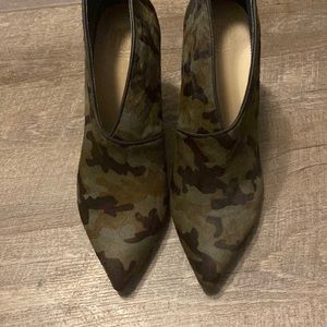 Women’s Heel Booties Camo Calfhair